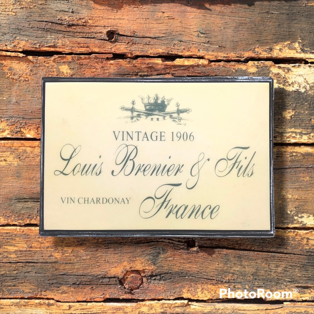 Vintage Wine Label Wall Plaque natural wall art cottage France bar drink
